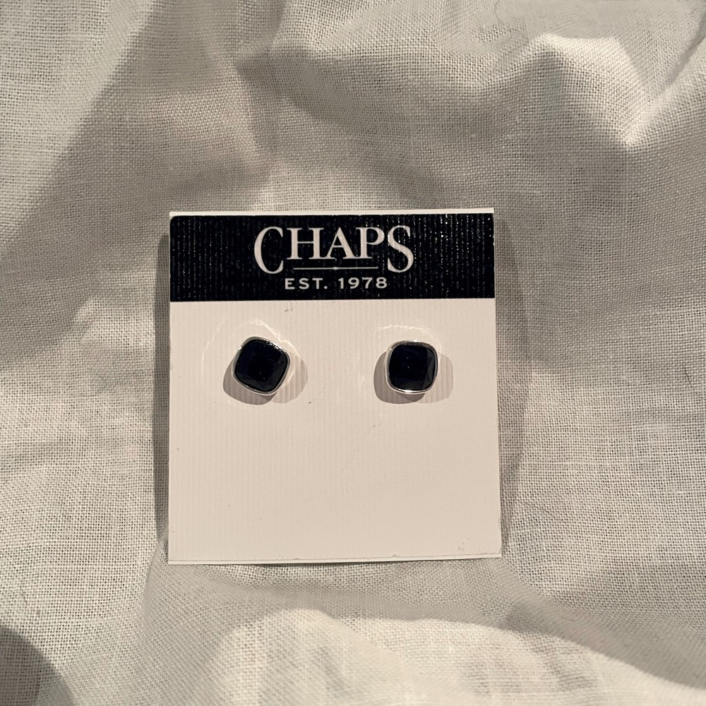 Chaps Navy Stud Earrings - NWT - Never Worn